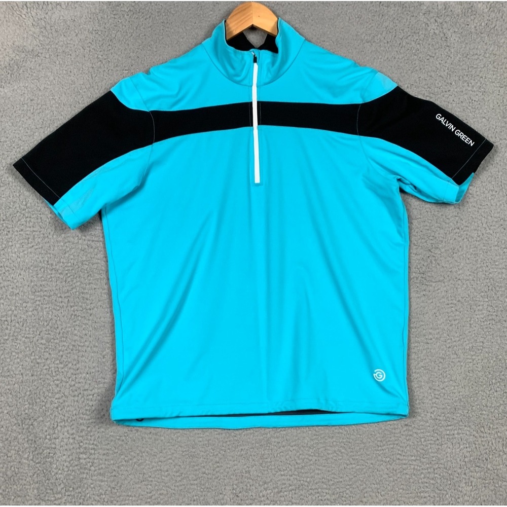 Galvin Green Windstopper Jacket Mens Large Blue/Black Short Sleeve Half Zip Golf
